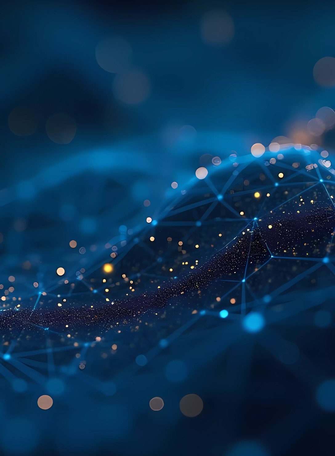 Abstract blue network of glowing connection points